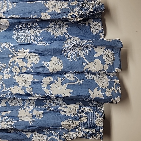 House Of Lacuna Womens Blue Floral Tuscany Boho Romantic Feminine Top Sz M/L - Picture 6 of 13